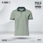 Knitted Cotton Polo - Iceberg Green