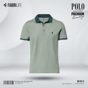 Knitted Cotton Polo - Iceberg Green